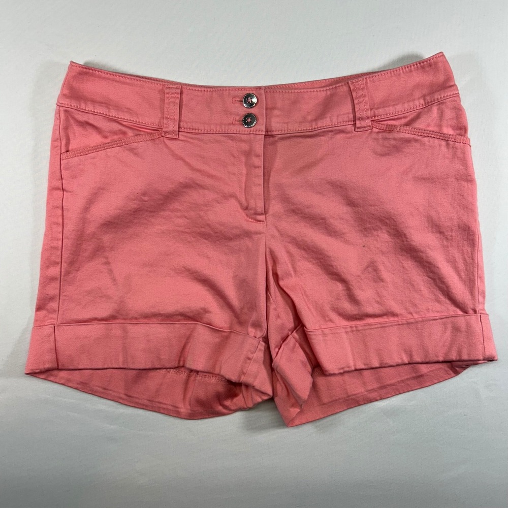 White House Black Market Pink Cuffed Chino‎ Shorts Size 6 Coral Summer Casual